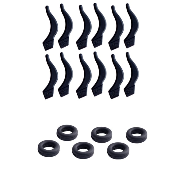 Silikonbrilleholdere, 12 par Black