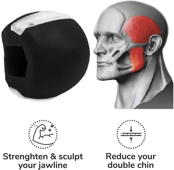 Kæbetræner Jawline-motionist for tydeligere ansigtskonturer 3-pak