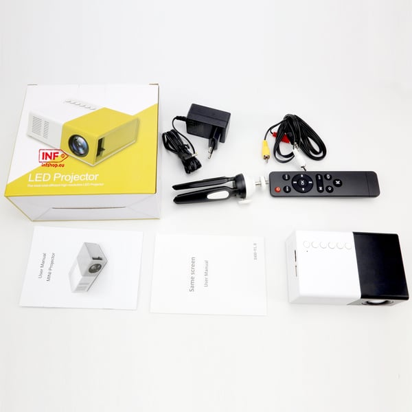Bærbar miniprojektor 480x360P med HDMI USB-grensesnitt / fjernkontroll
