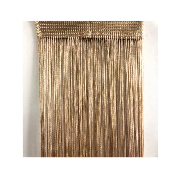 Frynsegardin draperi 100x200 cm 1 par Champagne