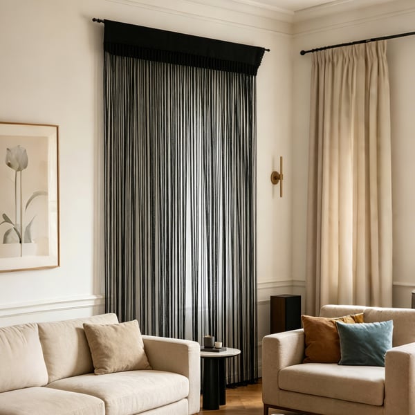 Hapsuverho 100x200 cm 1 pari Black