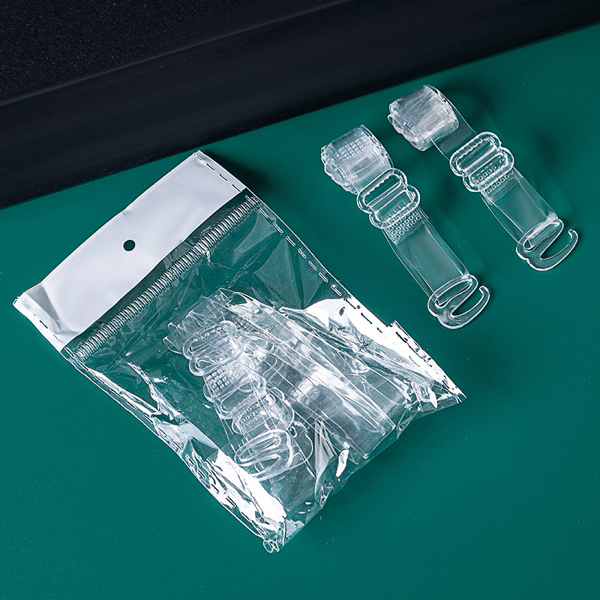 Diskret 10 mm BH-stropp, 4-pakning Transparent