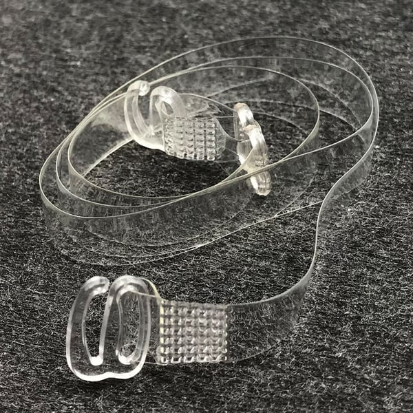 Diskret 10 mm BH-stropp, 4-pakning Transparent