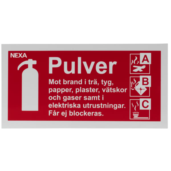 BSP-1020 Kyltti jauhesammuttimelle BSP-1020 Kyltti jauhesammuttimelle
