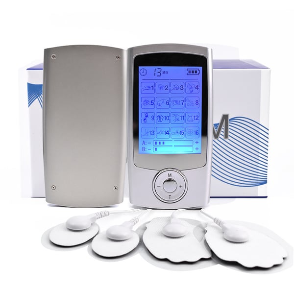 TENS enhed EMS muskelstimulator med 16 massagetilstande Silver