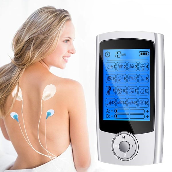 Apparat for muskelstimulasjon (TENS/EMS) med 16 moduser Silver