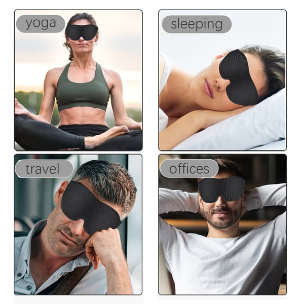 3D sovmask med tillbehör Svart