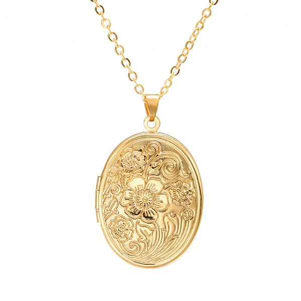 Elegant kobberkjede med åpningsbart anheng Gold
