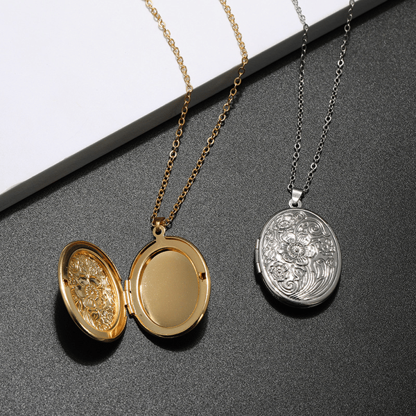 Elegant kobberkjede med åpningsbart anheng Gold