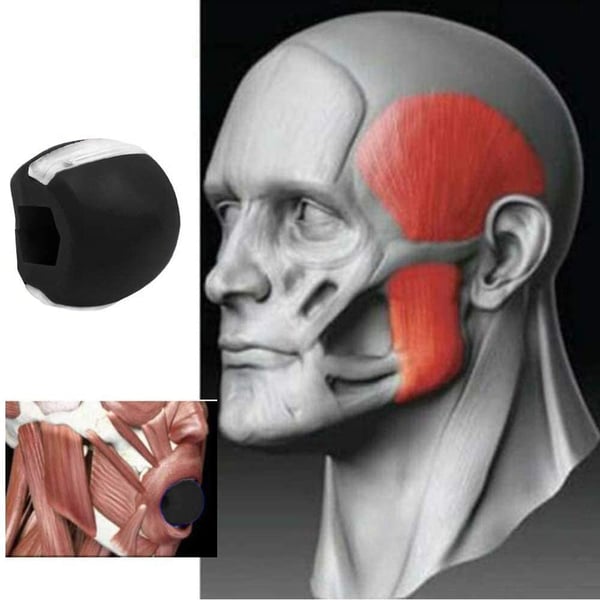 Jawline trainer - leuan treenaus silikoni musta 3 Pack