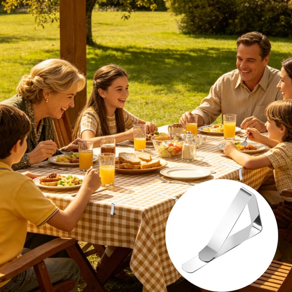 Bordduksklemmer Rustfritt Stål Silver 12-pack