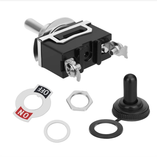 2-trinns vippebryter med vanntett hette (5-pakning) Black
