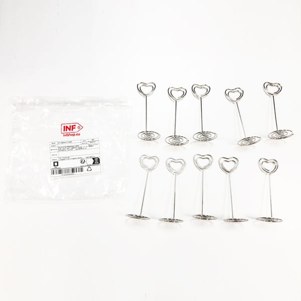 10 pakke hjerteformede papirklips Memoholder Notatholder Silver