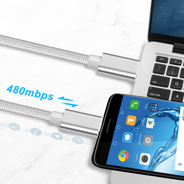 Type-C til Type-C ladekabel – PD60W, 480 Mbps 2 m