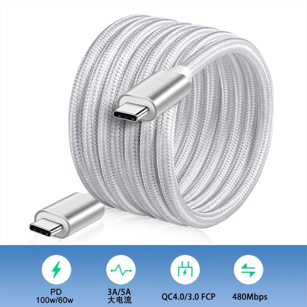 Type-C til Type-C ladekabel – PD60W, 480 Mbps 2 m