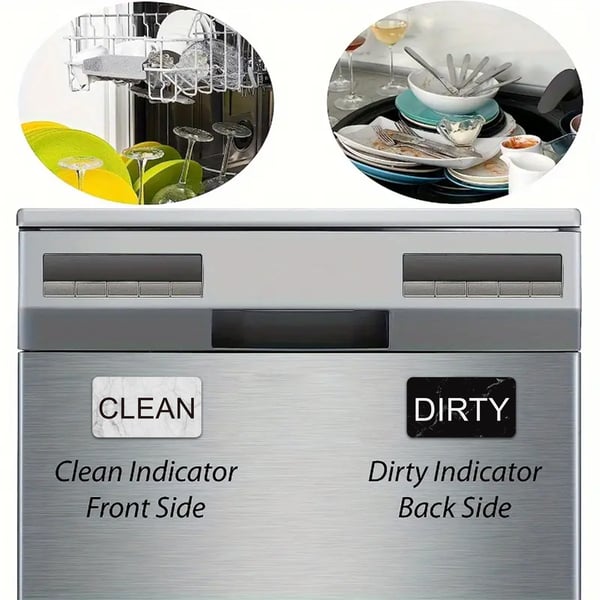 Magnet for oppvaskmaskin med vendbart skilt CLEAN / DIRTY