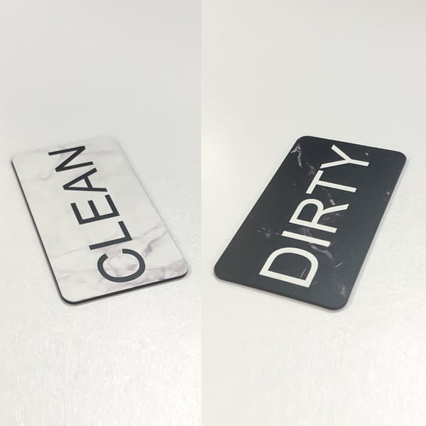Magnet for oppvaskmaskin med vendbart skilt CLEAN / DIRTY