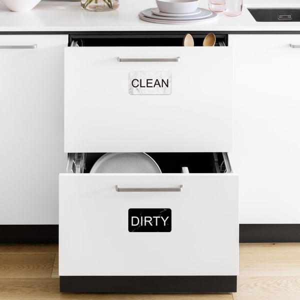 Magnet for oppvaskmaskin med vendbart skilt CLEAN / DIRTY
