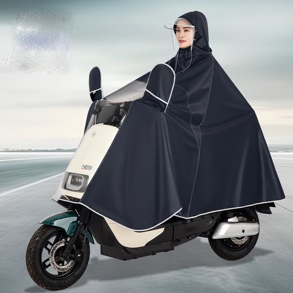 Pyöräilysadeponcho heijastavalla raidalla DarkBlue 7XL