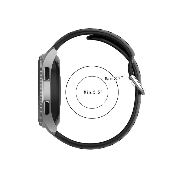 Yksivärinen urheilurannekellon ranneke Samsung Galaxy Watchiin 22mm Black