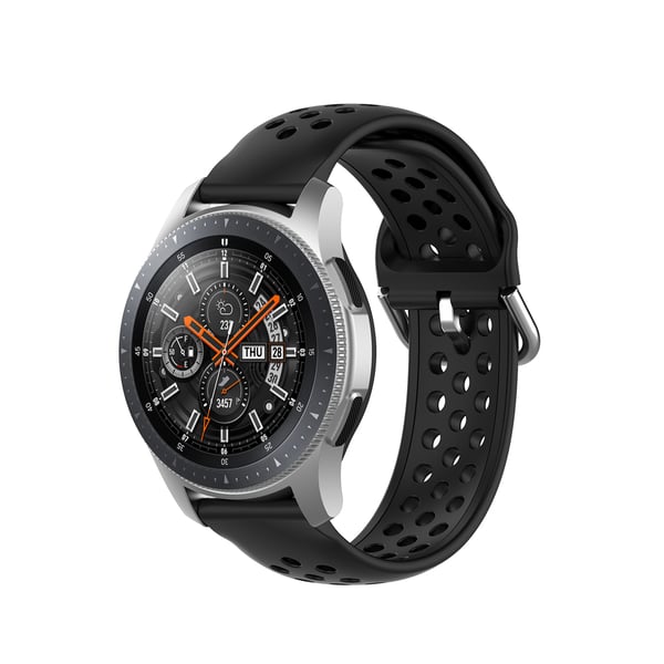 Yksivärinen urheilurannekellon ranneke Samsung Galaxy Watchiin 22mm Black