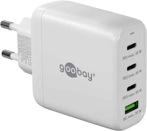 USB-C™ PD GaN multiport snabbladdare (68 W) vit
