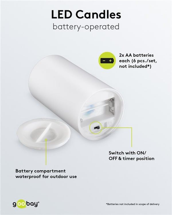 Sæt med 3 LED stearinlys "Outdoor"