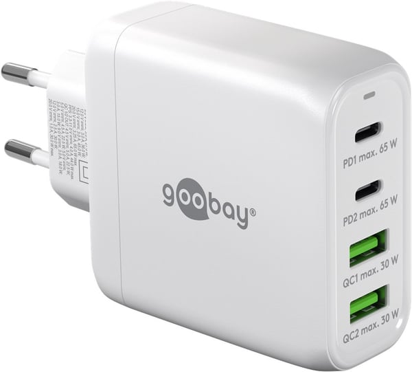 USB-C™ PD GaN multiport hurtigoplader (68 W) hvid USB-C™ PD GaN multiport hurtigoplader (68 W) hvid