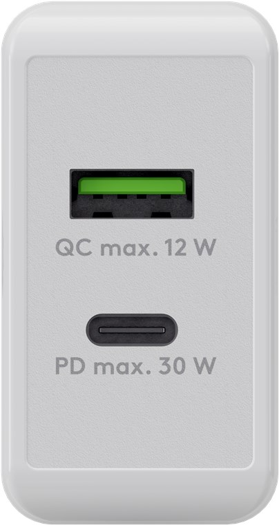 USB-C™ PD dobbel hurtiglader (30W) hvit
