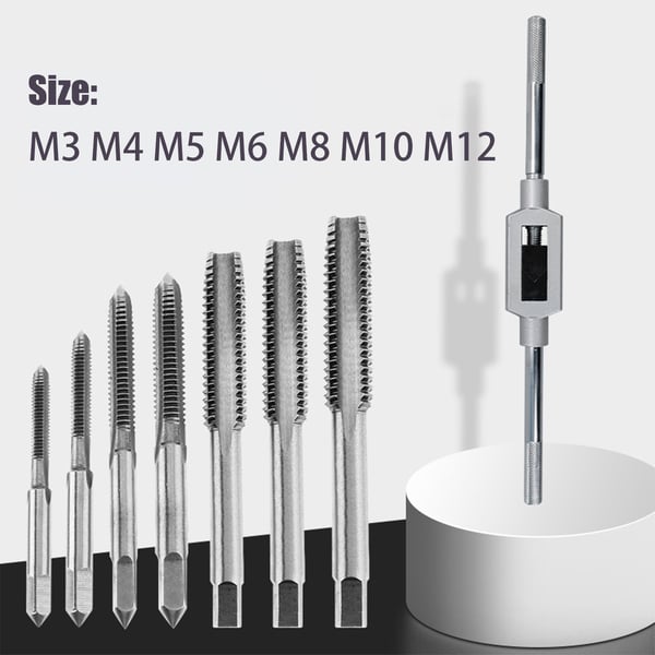 Skiftenøkkelsett m3 m4 m5 m6 m8 m10 m12, 7-pakning