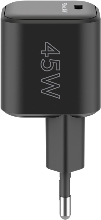 USB-C™ PD GaN hurtigoplader Nano (45 W) sort