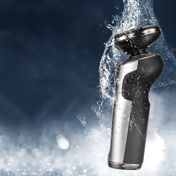 Elektrisk barbermaskin med roterende 3D barberblad Silver