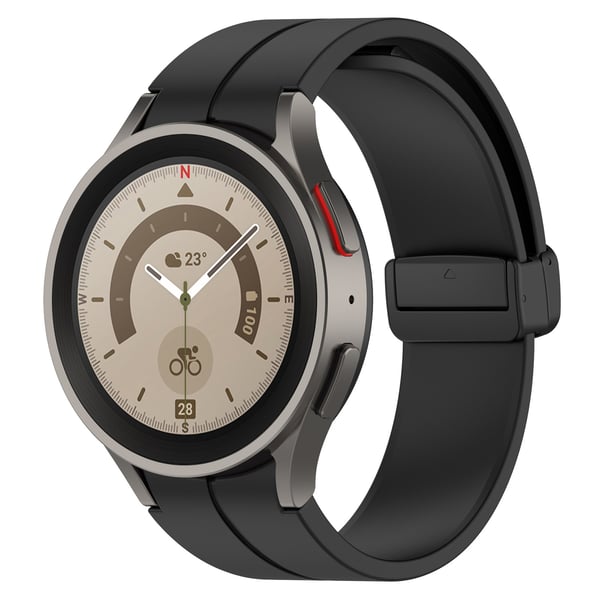 Silikoniranneke 20 mm Samsung Galaxy Watch 5/4 -kellolle Black 13.1+9.1 cm