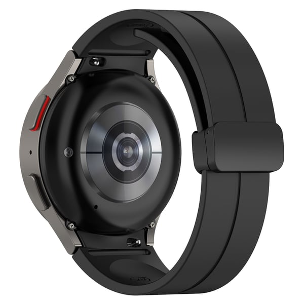 Silikoniranneke 20 mm Samsung Galaxy Watch 5/4 -kellolle Black 13.1+9.1 cm
