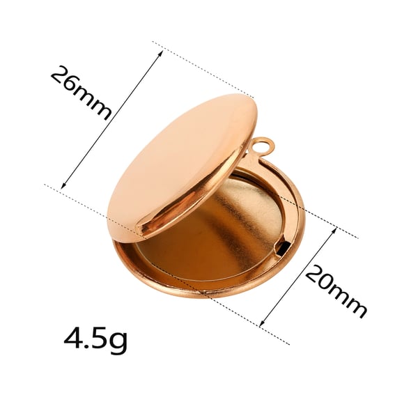 Rund fotomedaljon halskæde af rustfrit stål Gold