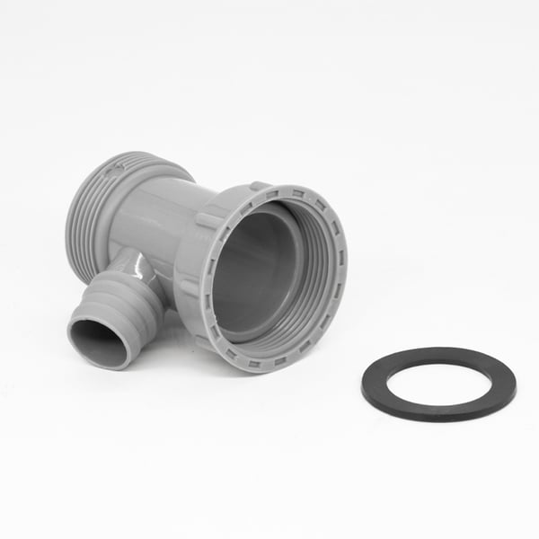 Avløpsløsning for kjøkkenvask - 45 mm T-kobling med enkelt spor