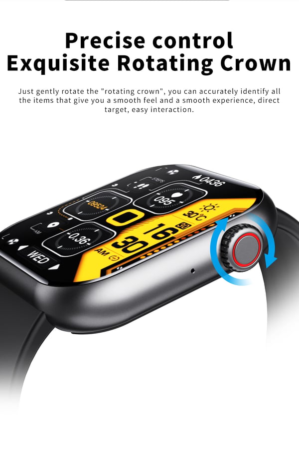 Smartklokke med blodtrykk, søvnmonitor, puls Black/PUleatherwatchband