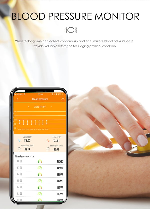 Smart ur med puls, søvnmonitor, skridttæller