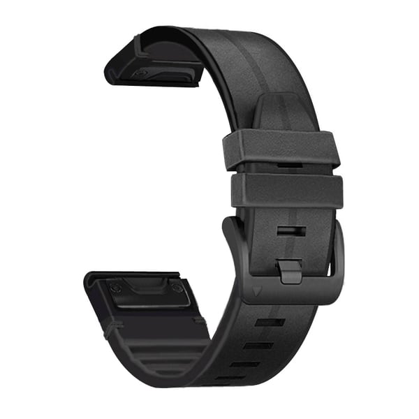 TPU-kellohihna Garmin Fenix 7X/6X/5X 26mm:lle Black