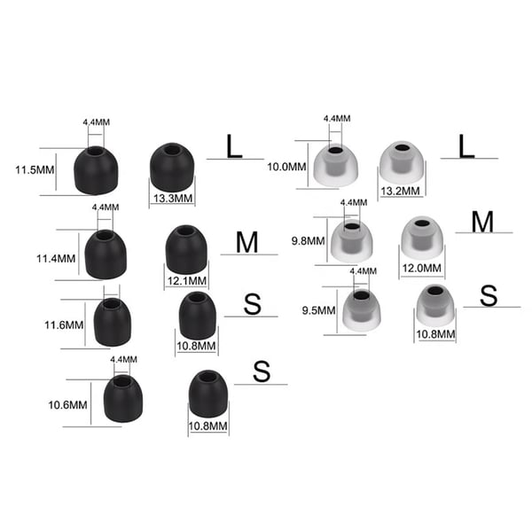 7 par øreputer for Sony WF-1000XM3/WF-1000XM4 Black