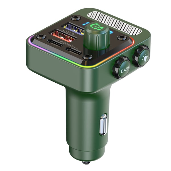 Auton Bluetooth FM-lähetin Bluetooth V5.0 Green