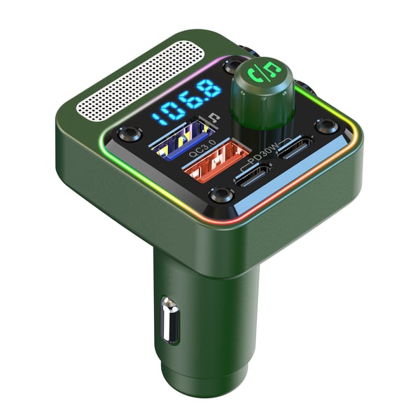 Auton Bluetooth FM-lähetin Bluetooth V5.0 Green