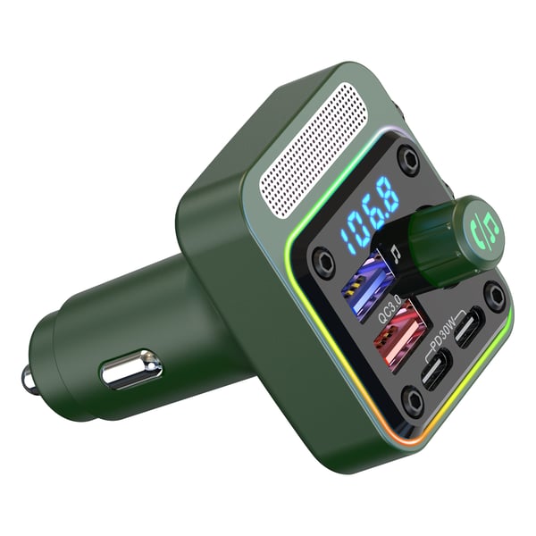 Auton Bluetooth FM-lähetin Bluetooth V5.0 Green