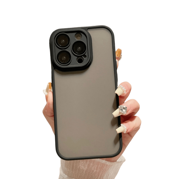 Beskyttende telefontaske med glaslinsefilm, kompatibel med iPhone 14-serien Black iPhone 14 Plus