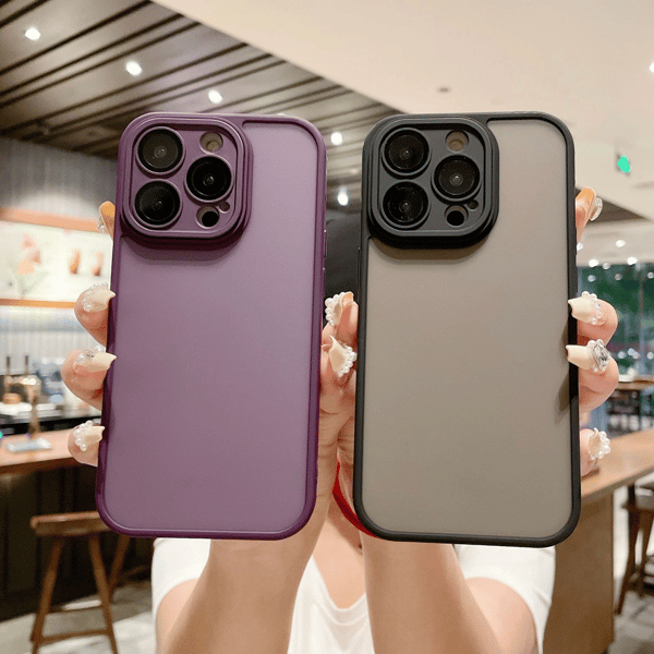 Beskyttende telefontaske med glaslinsefilm, kompatibel med iPhone 14-serien Black iPhone 14 Plus