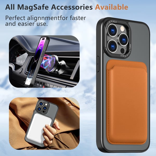 Magnetisk beskyttende telefonveske med usynlig stativ som er kompatibel med iPhone Black iPhone 14 Pro Max