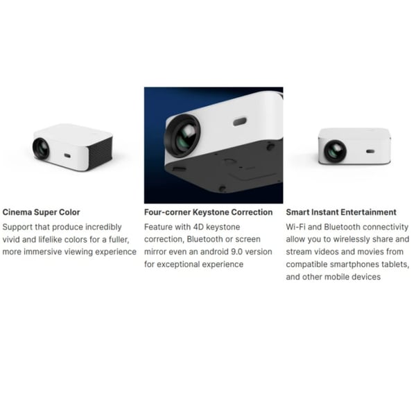 WiFi Bluetooth miniprojektor D100 Full HD 1080P