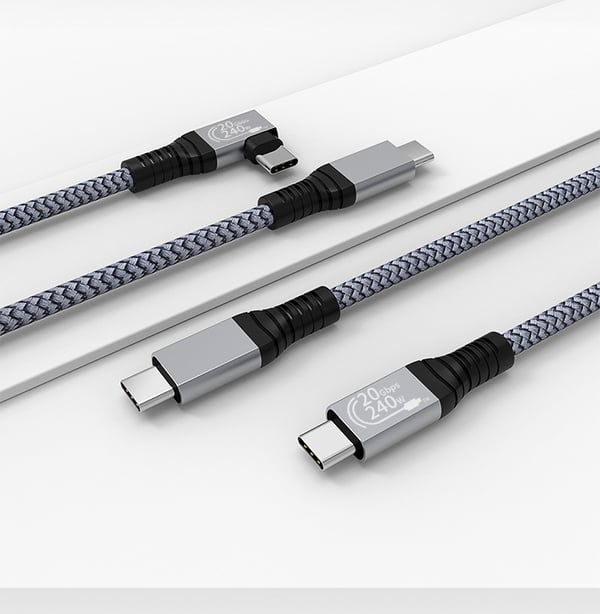 USB C-kabel 240 W, USB 3.2-kabel (20 Gbps) MultiColor 1 m