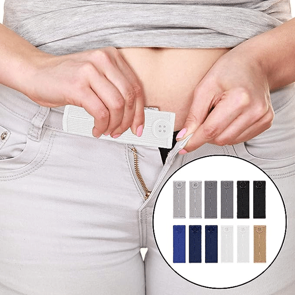 Elastisk Midjebandsförlängare med Hål, 12-pack 12-Pack