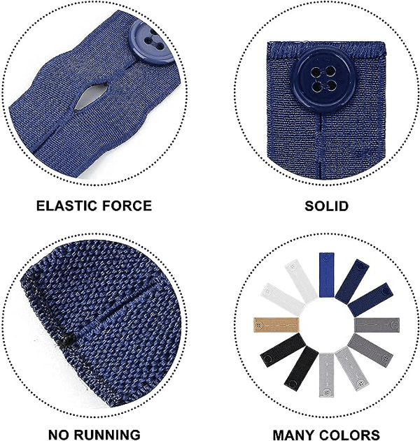 Elastisk Midjebandsförlängare med Hål, 12-pack 12-Pack